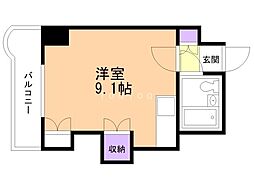 シティハイムN15.A棟 ワンルームの間取図画像