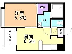クラッセ北大通り 1DKの間取図画像