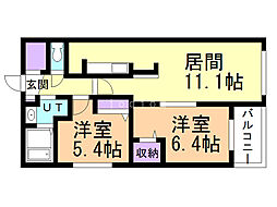 N-スタイル.ステラ 2LDKの間取図画像