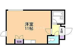 サウンドスケープ ワンルームの間取図画像