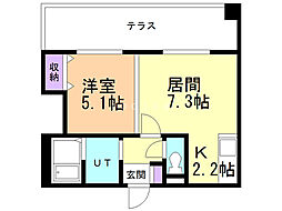 グラスN21 1LDKの間取図画像
