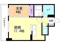 バロンドール 1LDKの間取図画像