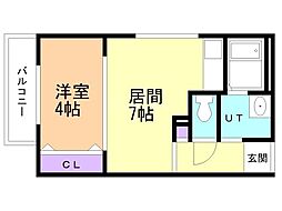 ラフィーネ北20条ウエスト 1LDKの間取図画像
