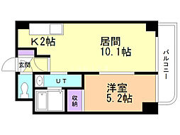 さくらハイツ3 1LDKの間取図画像