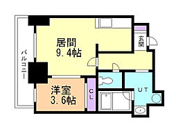 クレア北24条 1LDKの間取図画像