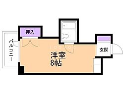 麻生むらもとビルエスタハイム麻生 1DKの間取図画像