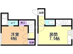 フローラコート 1DKの間取図画像