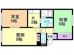 パークシティー 2LDKの間取図画像
