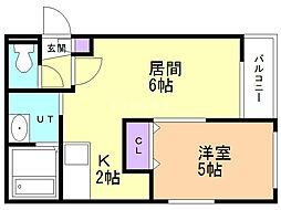 メゾンクー・ドゥ・クール4 1LDKの間取図画像