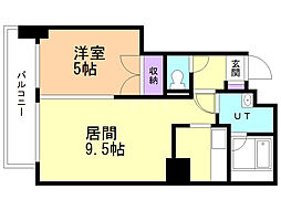 ローザス23 1LDKの間取図画像