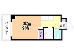 メゾンクレスト北大前2 1Kの間取図画像