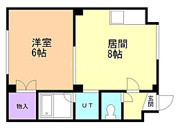 メゾン麻生 1LDKの間取図画像