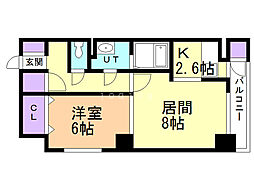 ミルネージュ35 1LDKの間取図画像