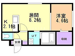 RINGTREE 1LDKの間取図画像