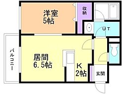 RoseRoyN28 1LDKの間取図画像