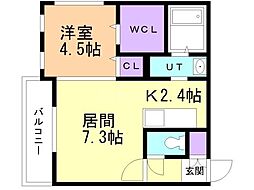ラ・アクシアVI 1LDKの間取図画像