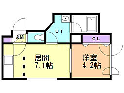 ブランノワール煌 1DKの間取図画像