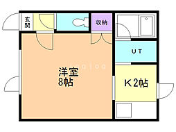 花ハイツ 1Kの間取図画像