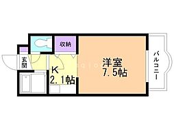 サンフラワー札幌新道 1Kの間取図画像