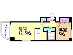 グランデ・ドール 1LDKの間取図画像