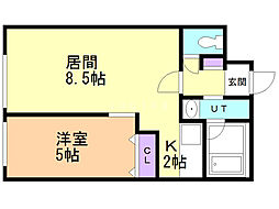 MKS 1LDKの間取図画像