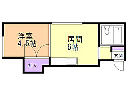 ロイヤルステージN16 1DKの間取図画像