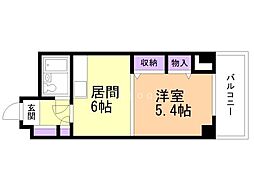 ステージ13 1DKの間取図画像