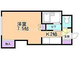ベルウッド15 1Kの間取図画像