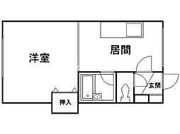 マノワール麻生 1DKの間取図画像