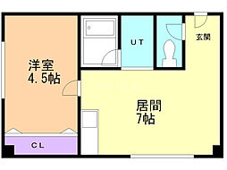 ケーエスビル 1DKの間取図画像
