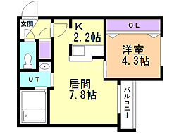 プロスペクト麻生 1LDKの間取図画像