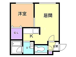 ブランノワール麻生エクサゴーヌ 1LDKの間取図画像