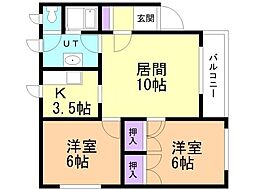 カルテット 2LDKの間取図画像