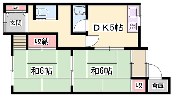 大隅借家 ｜兵庫県姫路市土山5丁目(賃貸一戸建2DK・1階・43.00㎡)の写真 その2