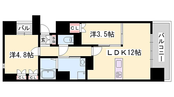 リアライズ呉服町 ｜兵庫県姫路市呉服町(賃貸マンション2LDK・6階・52.21㎡)の写真 その2