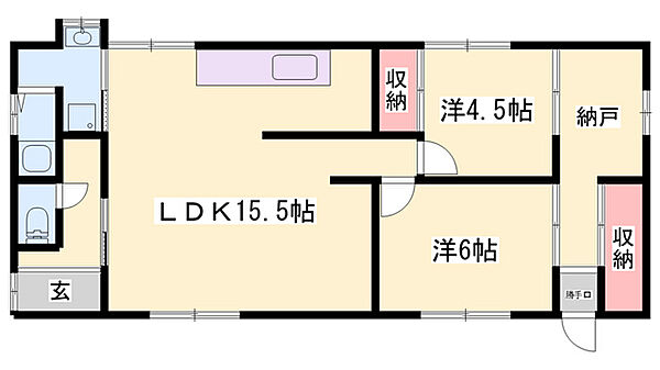 大道2SLDK貸住宅 ｜兵庫県姫路市網干区津市場(賃貸一戸建2SLDK・1階・60.00㎡)の写真 その2