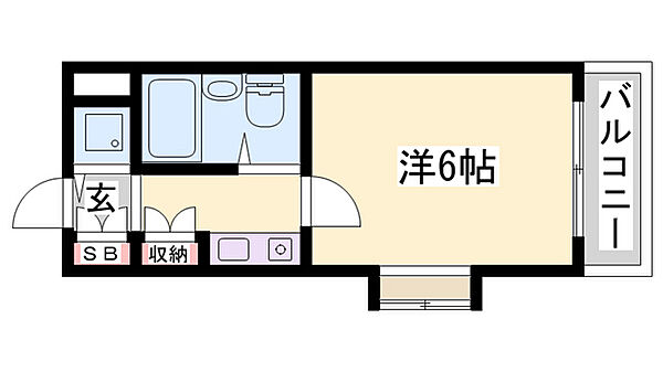 シャトー姫路 ｜兵庫県姫路市鍵町(賃貸マンション1K・4階・17.92㎡)の写真 その2