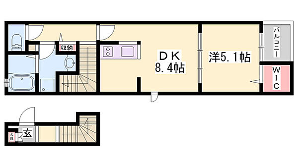 プラシード ｜兵庫県姫路市名古山町(賃貸アパート1DK・2階・38.81㎡)の写真 その2