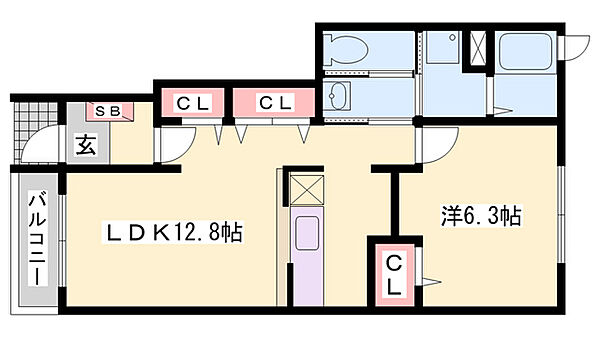 シンヴィオシスＣ ｜兵庫県加東市木梨(賃貸アパート1LDK・1階・46.49㎡)の写真 その2