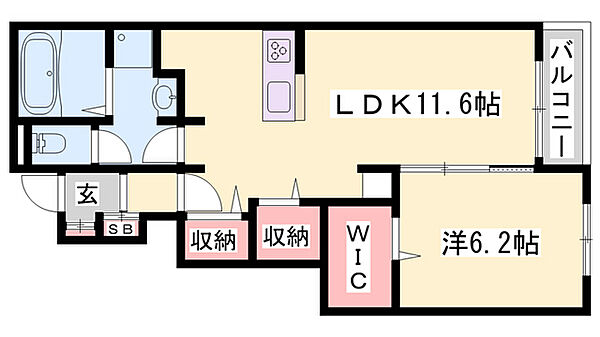 さざんか ｜兵庫県姫路市花田町勅旨(賃貸アパート1LDK・1階・44.49㎡)の写真 その2