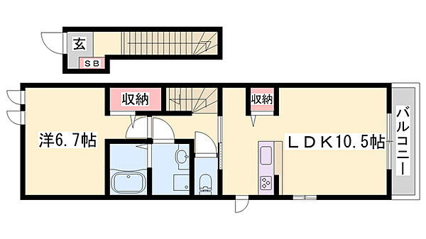 プレシャスA ｜兵庫県たつの市龍野町堂本(賃貸アパート1LDK・2階・45.07㎡)の写真 その2