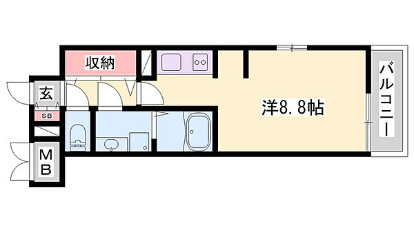 ザ　ベース東姫路 ｜兵庫県姫路市阿保(賃貸マンション1K・5階・30.98㎡)の写真 その2