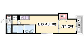 F asecia fougere  ｜ 兵庫県姫路市幸町（賃貸アパート1LDK・3階・30.74㎡） その2