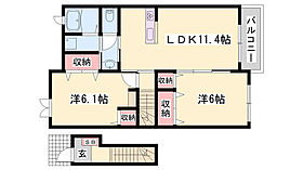 ハマナスII  ｜ 兵庫県姫路市継（賃貸アパート2LDK・2階・57.07㎡） その2