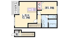 オーシャンコート姫路B棟  ｜ 兵庫県姫路市四郷町山脇（賃貸アパート1LDK・2階・48.69㎡） その2