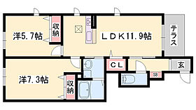 ラ　グリシーヌ  ｜ 兵庫県姫路市三条町1丁目（賃貸アパート2LDK・1階・57.25㎡） その2