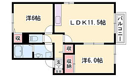 セジュールK  ｜ 兵庫県相生市向陽台（賃貸アパート2LDK・1階・53.76㎡） その2