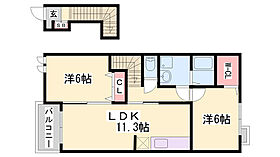 ステラテレーノ  ｜ 兵庫県西脇市小坂町（賃貸アパート2LDK・2階・57.21㎡） その2