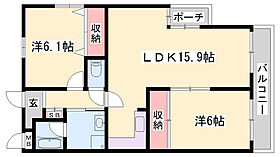 宮西パレス壱番館  ｜ 兵庫県姫路市北条宮の町（賃貸マンション2LDK・6階・69.40㎡） その2