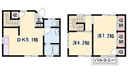 ツインサルビア 2DKの間取図画像